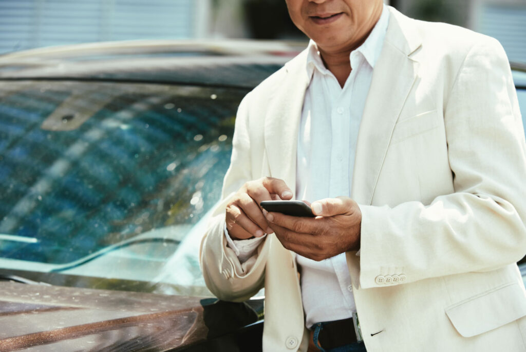 Person using a mobile phone.