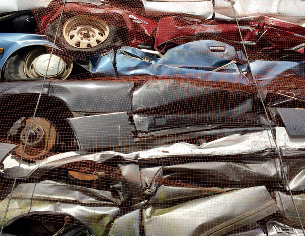 Pile of junk cars.